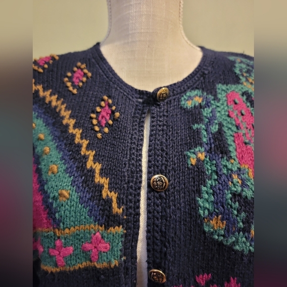 Portraits Northern Isles Size Medium Women's Sweater Cardigan Hand Knitted m13 - Picture 5 of 5